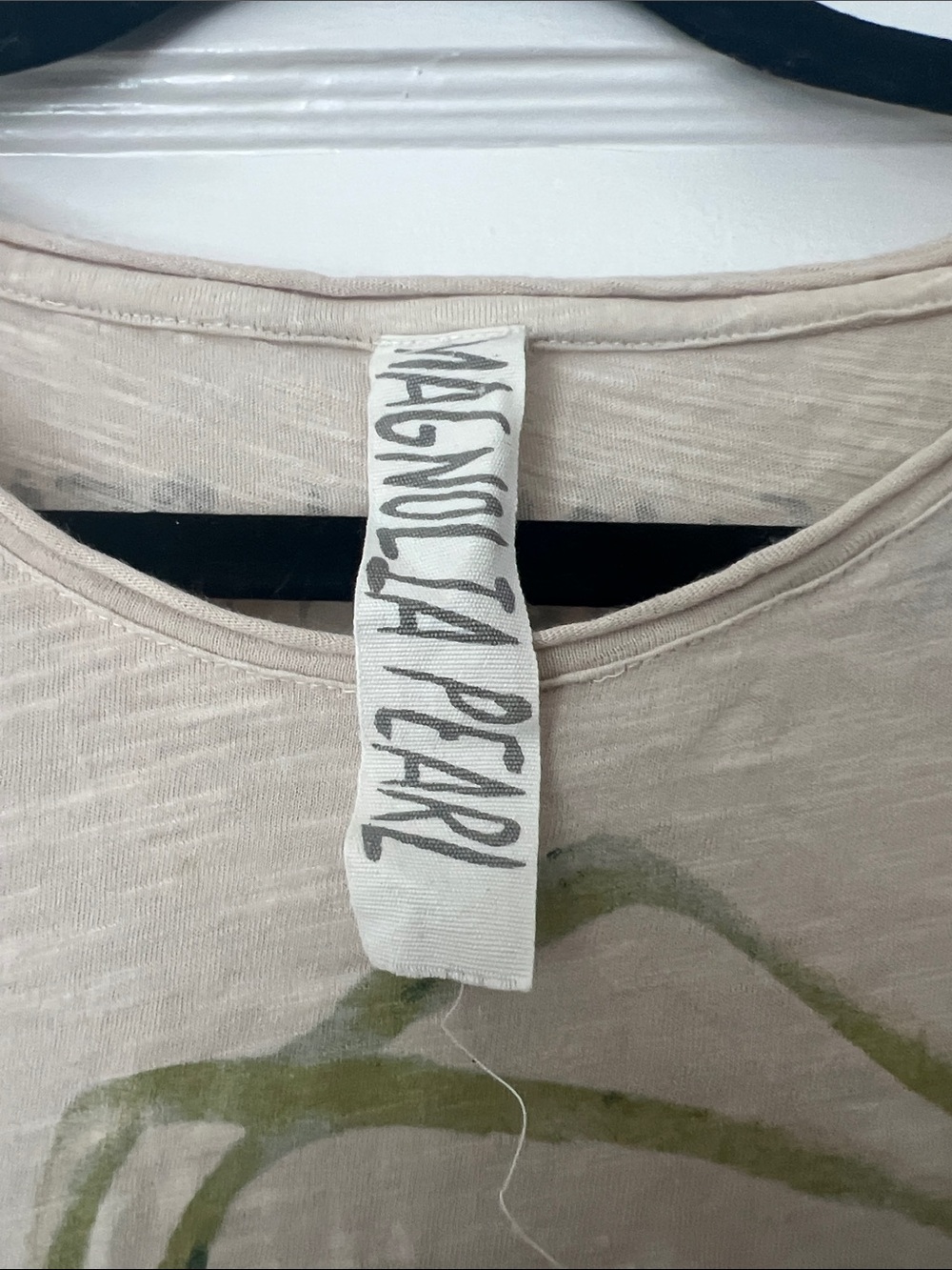 Magnolia Pearl Cream Tee with Green & Purple Floral Vase Print - Picture 6 of 7